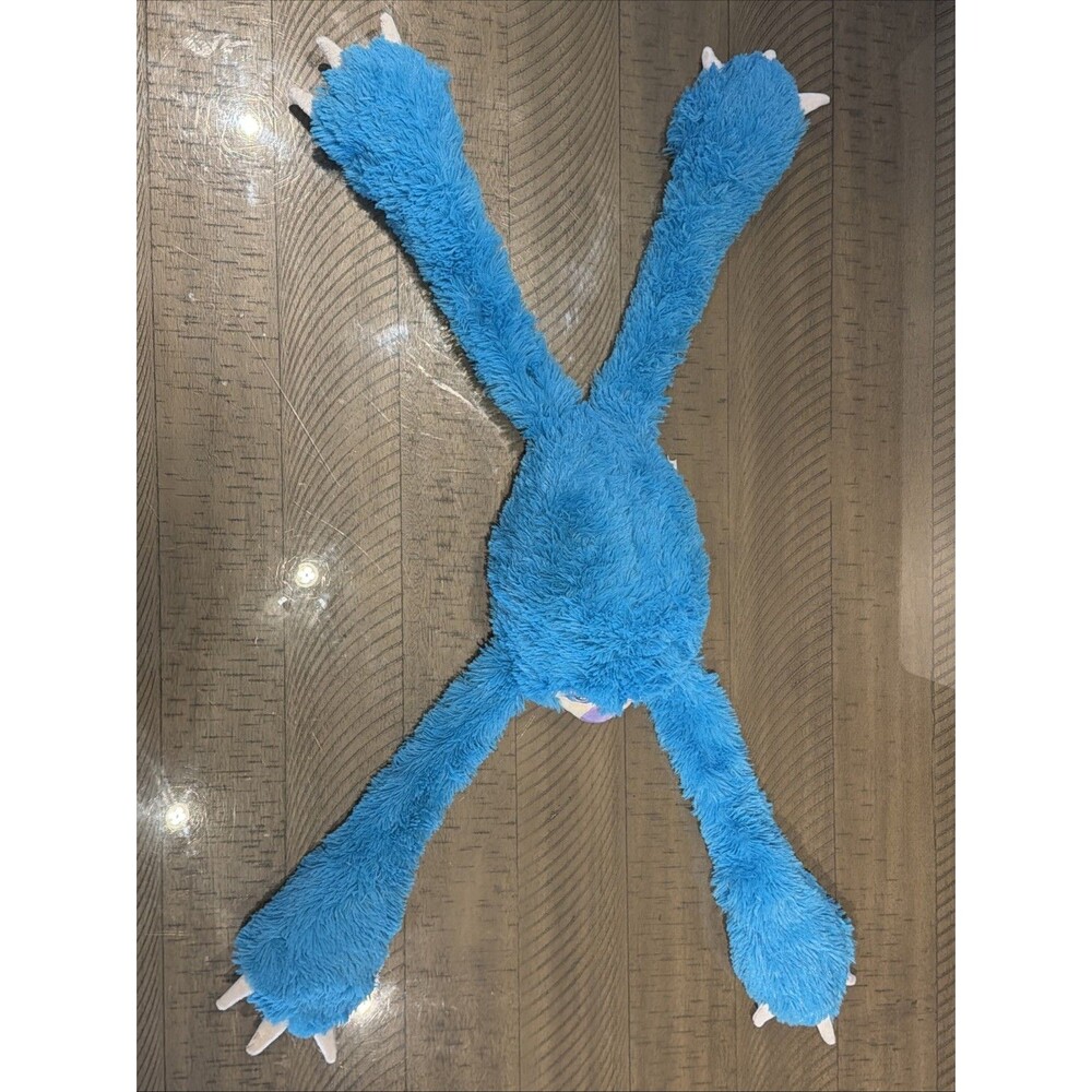 Petco Squeak Plush Super Sloth Long Limbs Dog Toy blue